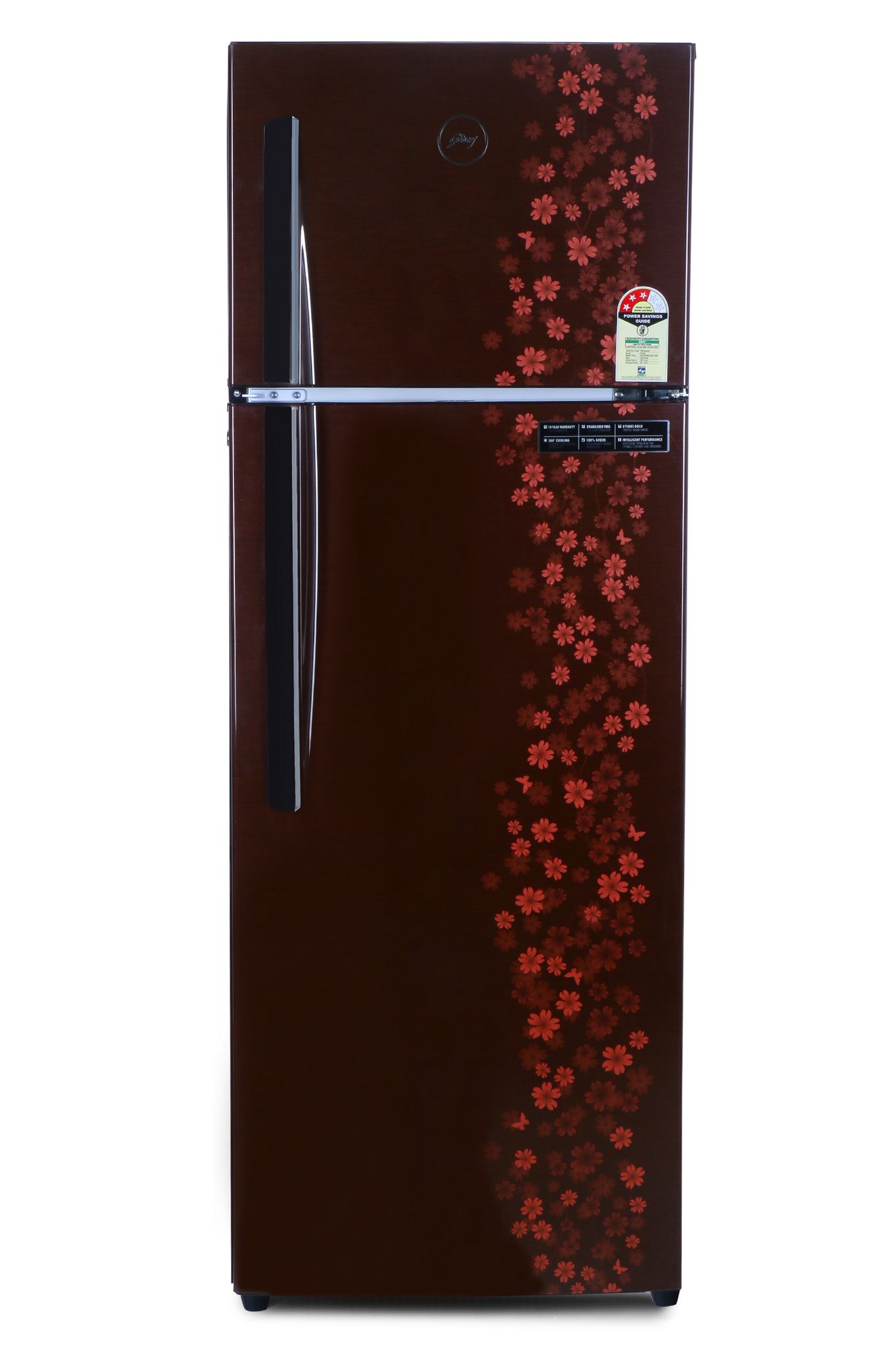 Godrej 290 L 3 Star Convertible Freezer 6-In-1 With Nano Shield Technology Inverter Frost Free Double Door Refrigerator (RX EONVIBE 306C 35 HCIF WN BS, Wine Blossom)