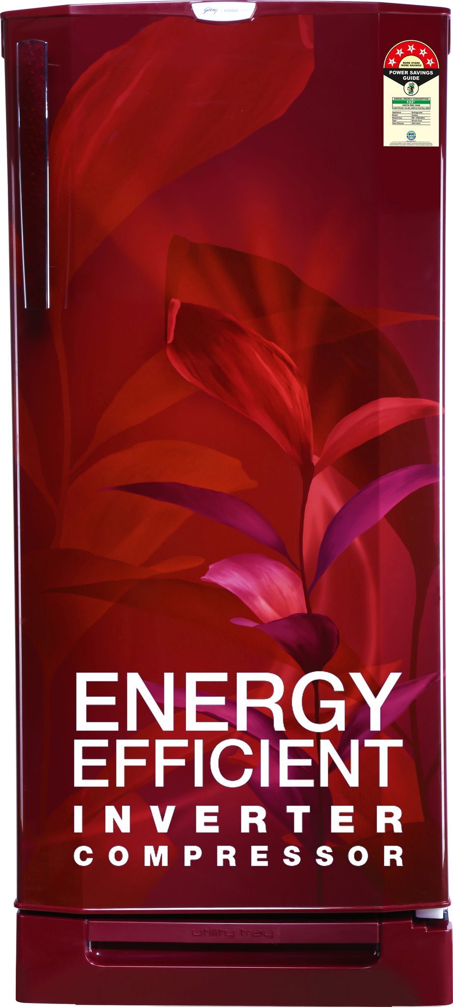 Godrej 202 L 5 Star Advanced Inverter, Jumbo Vegetable Tray Direct Cool Single Door Refrigerator With Base Drawer (RD 210E TDI MN WN, Marine Wine)