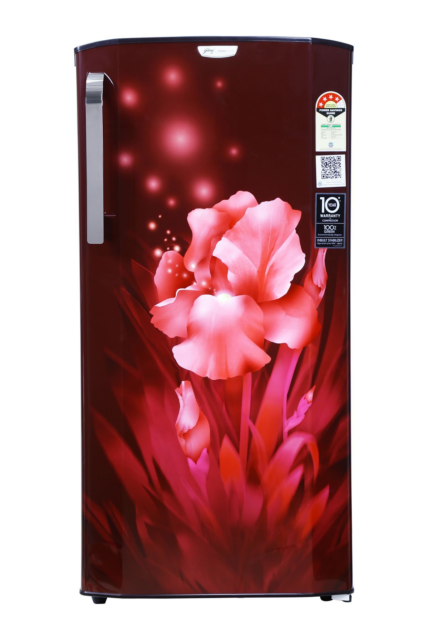Godrej 180 L 4 Star Turbo Cooling Technology, 24 Days Farm Freshness Direct Cool Single Door Refrigerator (RD EDGENEO 207D THF AQ WN, Aqua Wine)