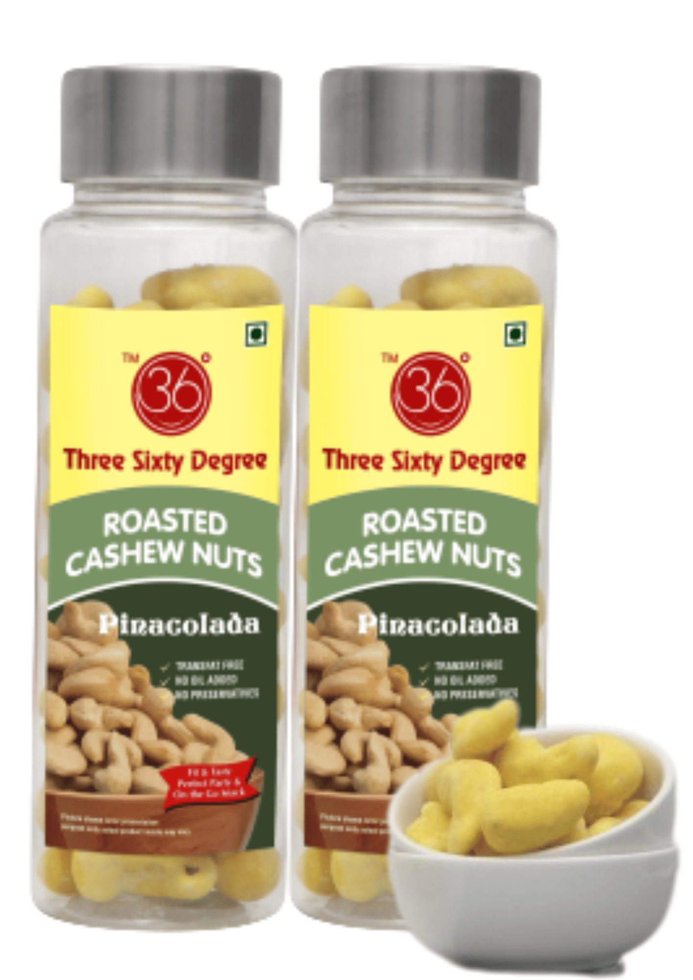 360 Degree Roasted Pinacolada Sweet Cashew 200gm (100gm each x 2 pack)