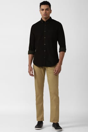 Men Black Slim Fit Solid Full Sleeves Casual Shirt Men Black Slim Fit Solid Full Sleeves Casual Shirt