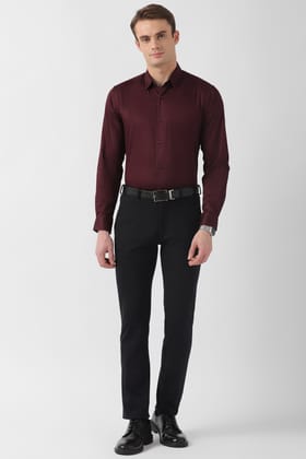 Men Maroon Regular Fit Formal Full Sleeves Formal Shirt Men Maroon Regular Fit Formal Full Sleeves Formal Shirt
