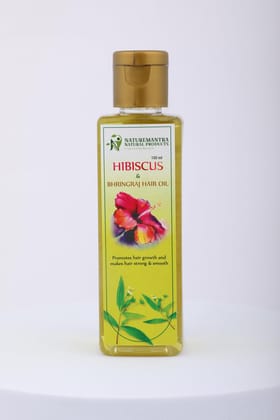 NATUREMANTRA NATURAL PRODUCTS Hibiscus & Bhringraj Hair oil 100 ML | Hair Growth & Hair Fall Control Oil | For Men & Women | Natural Ingredients | No Paraben Sulphates & Mineral Oil