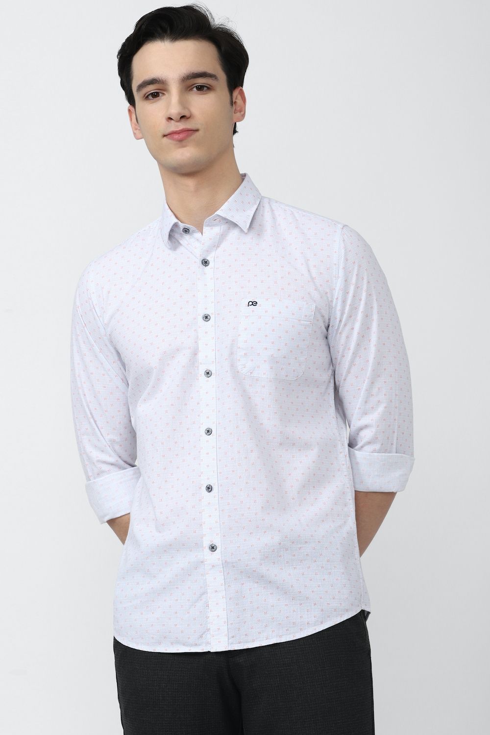 Men Blue Slim Fit Print Full Sleeves Casual Shirt