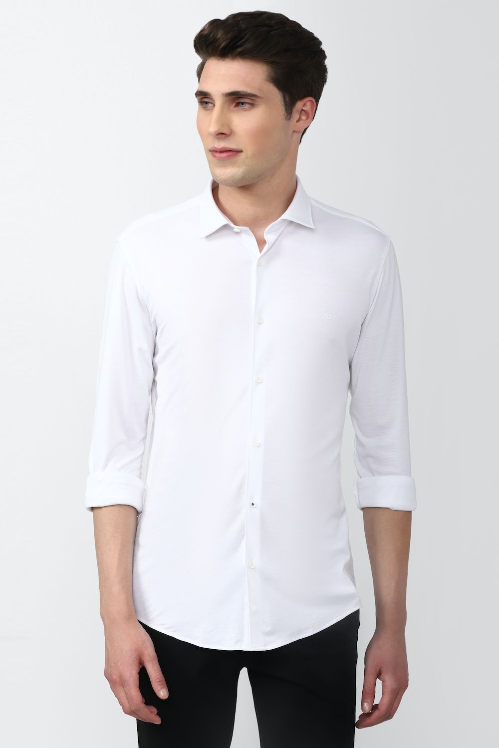 Men White Athletic Fit Formal Full Sleeves Formal Shirt