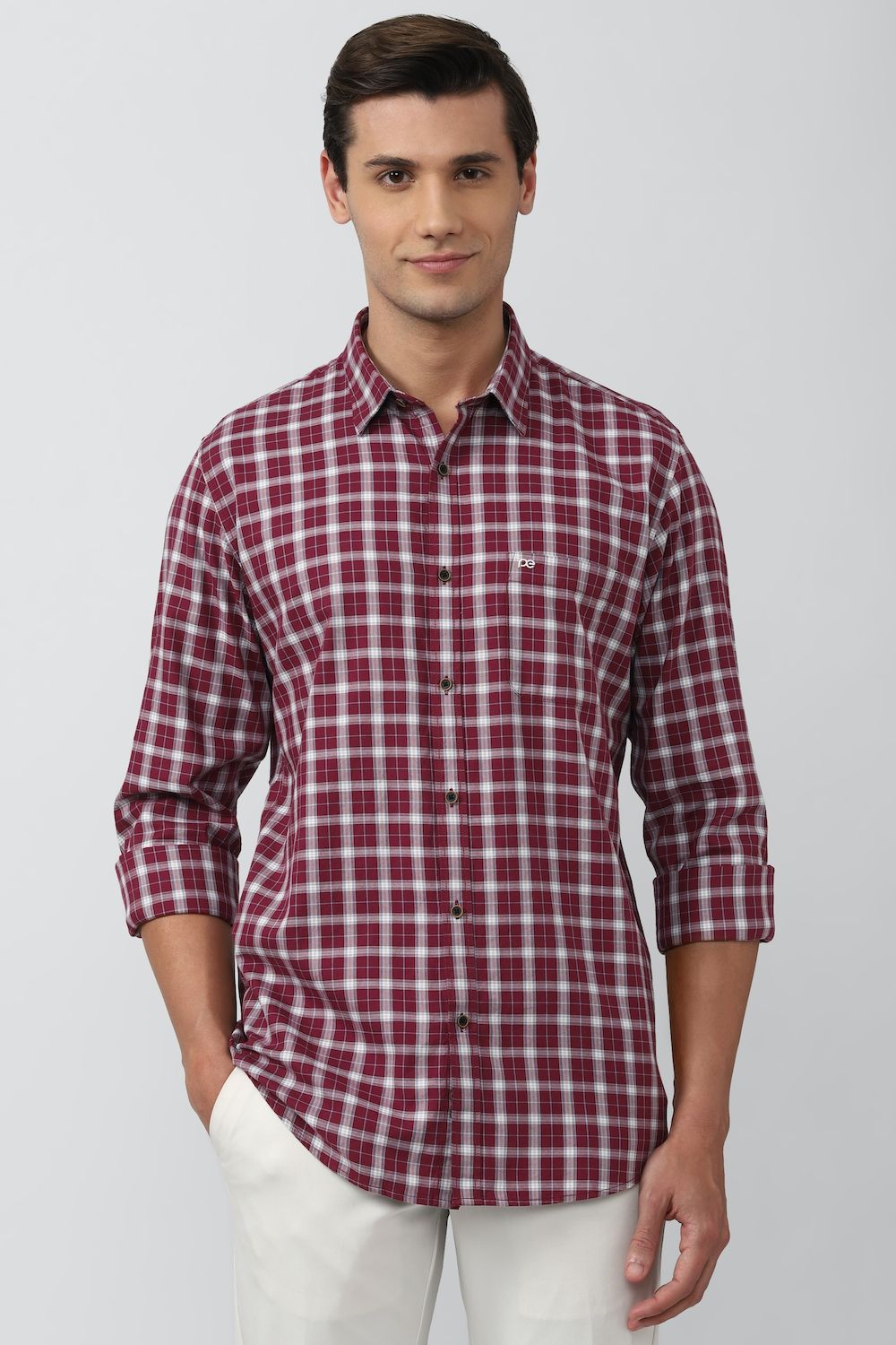 Men Multi Slim Fit Check Full Sleeves Casual Shirt