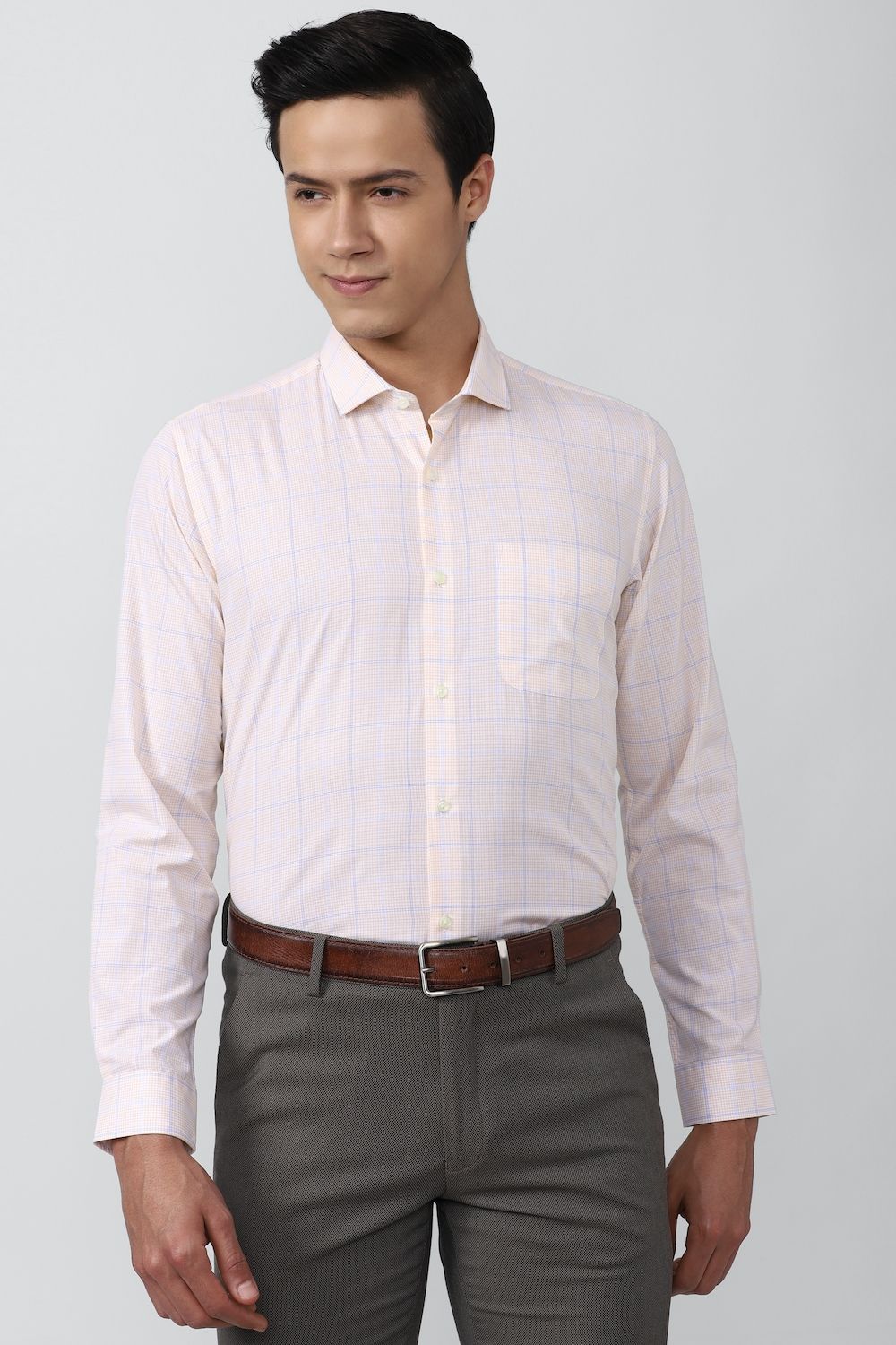Men Pink Regular Fit Formal Full Sleeves Formal Shirt
