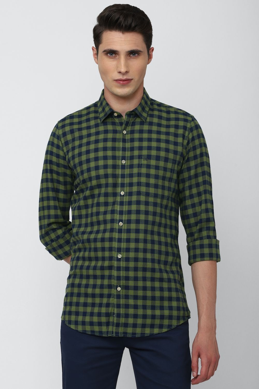 Men Multi Slim Fit Check Full Sleeves Casual Shirt