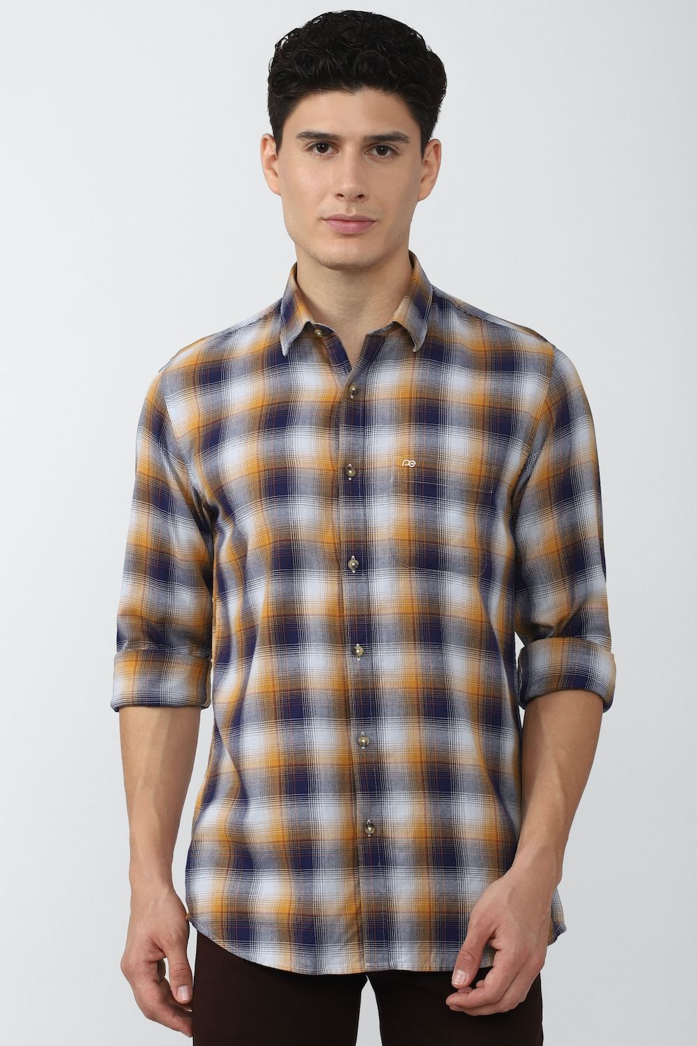 Men Multi Slim Fit Check Full Sleeves Casual Shirt