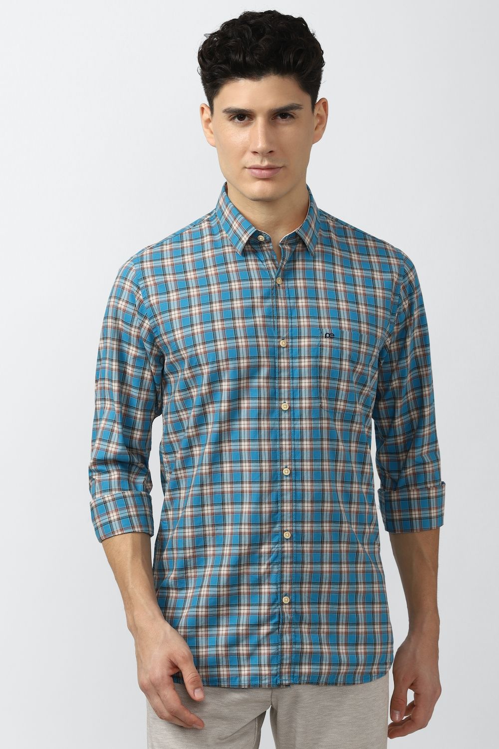 Men Multi Slim Fit Check Full Sleeves Casual Shirt