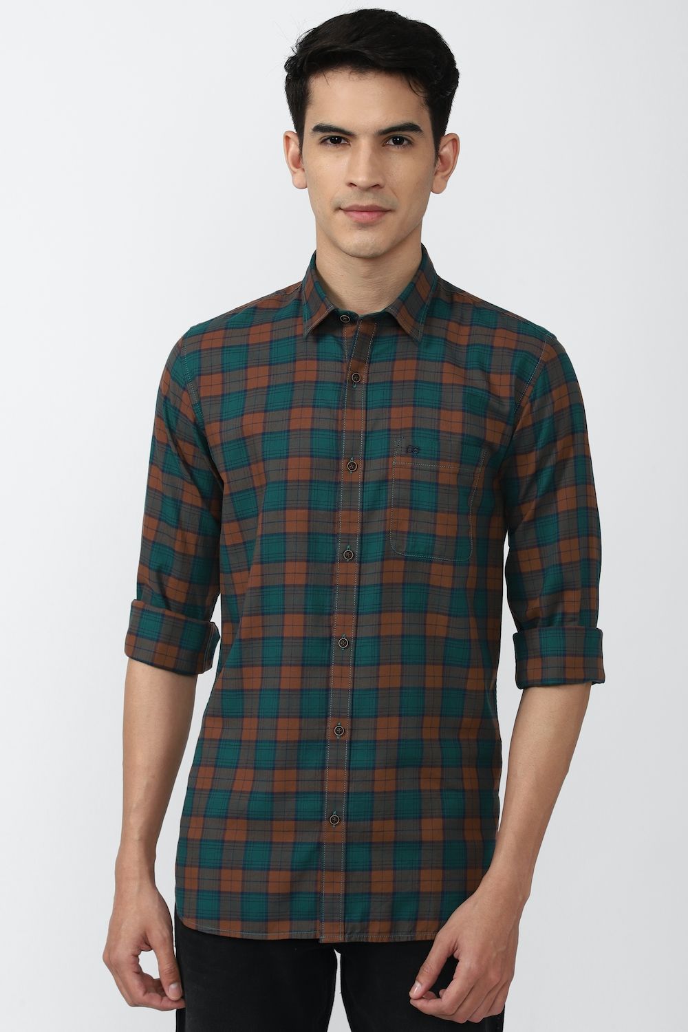 Men Multi Slim Fit Check Full Sleeves Casual Shirt