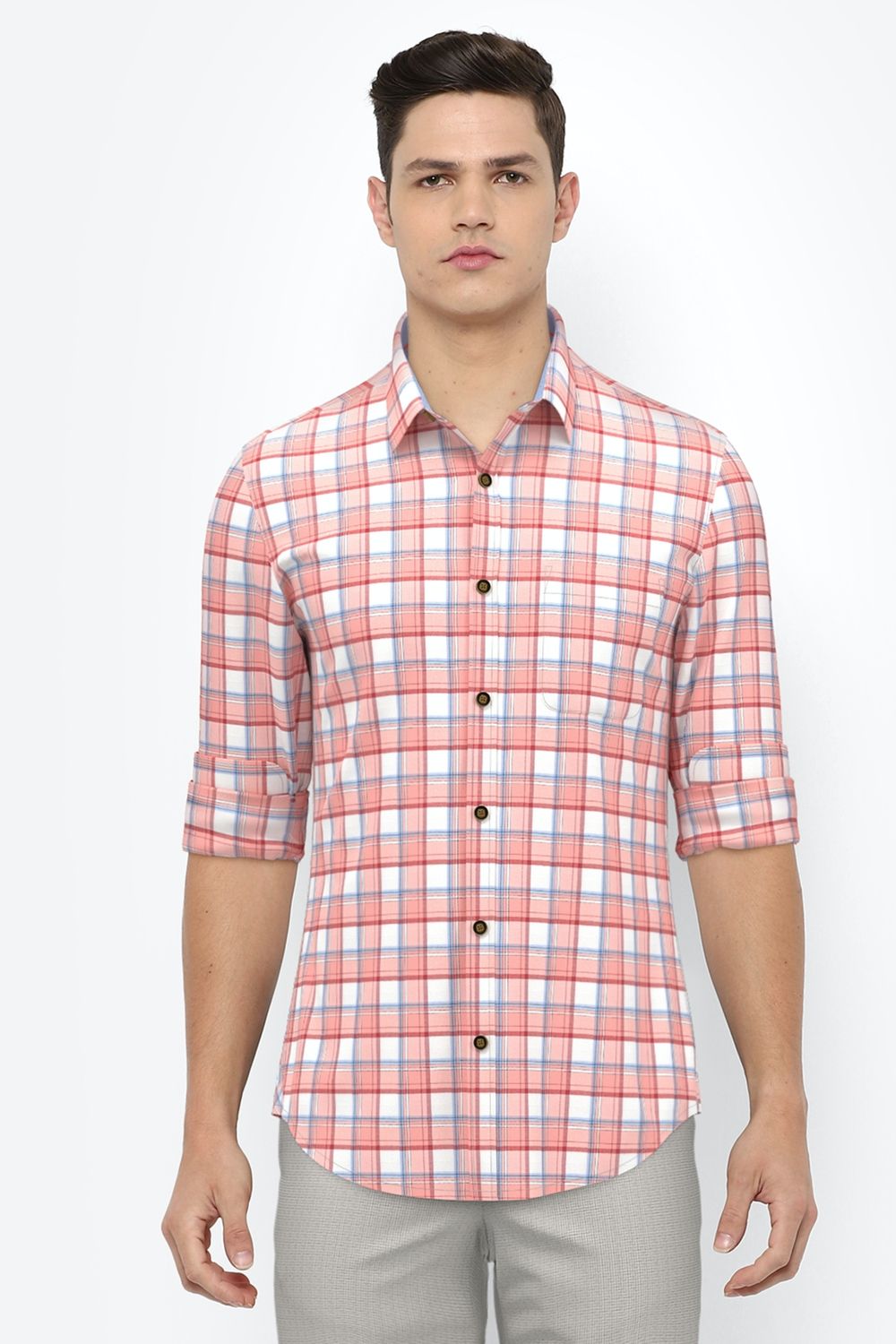 Men Multi Slim Fit Check Full Sleeves Casual Shirt