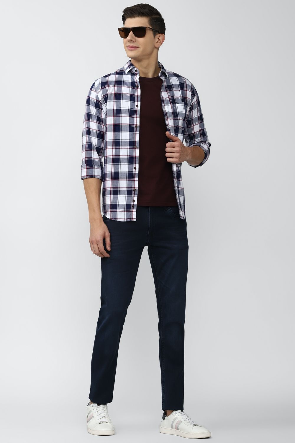 Men Multi Slim Fit Check Full Sleeves Casual Shirt