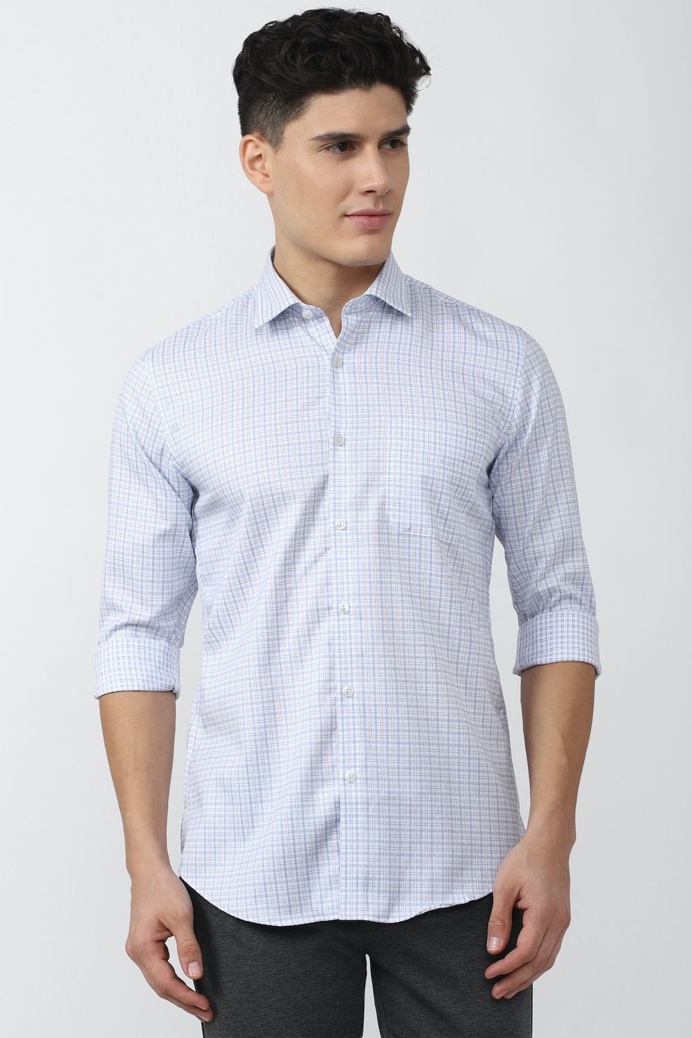 Men White Athletic Fit Formal Full Sleeves Formal Shirt