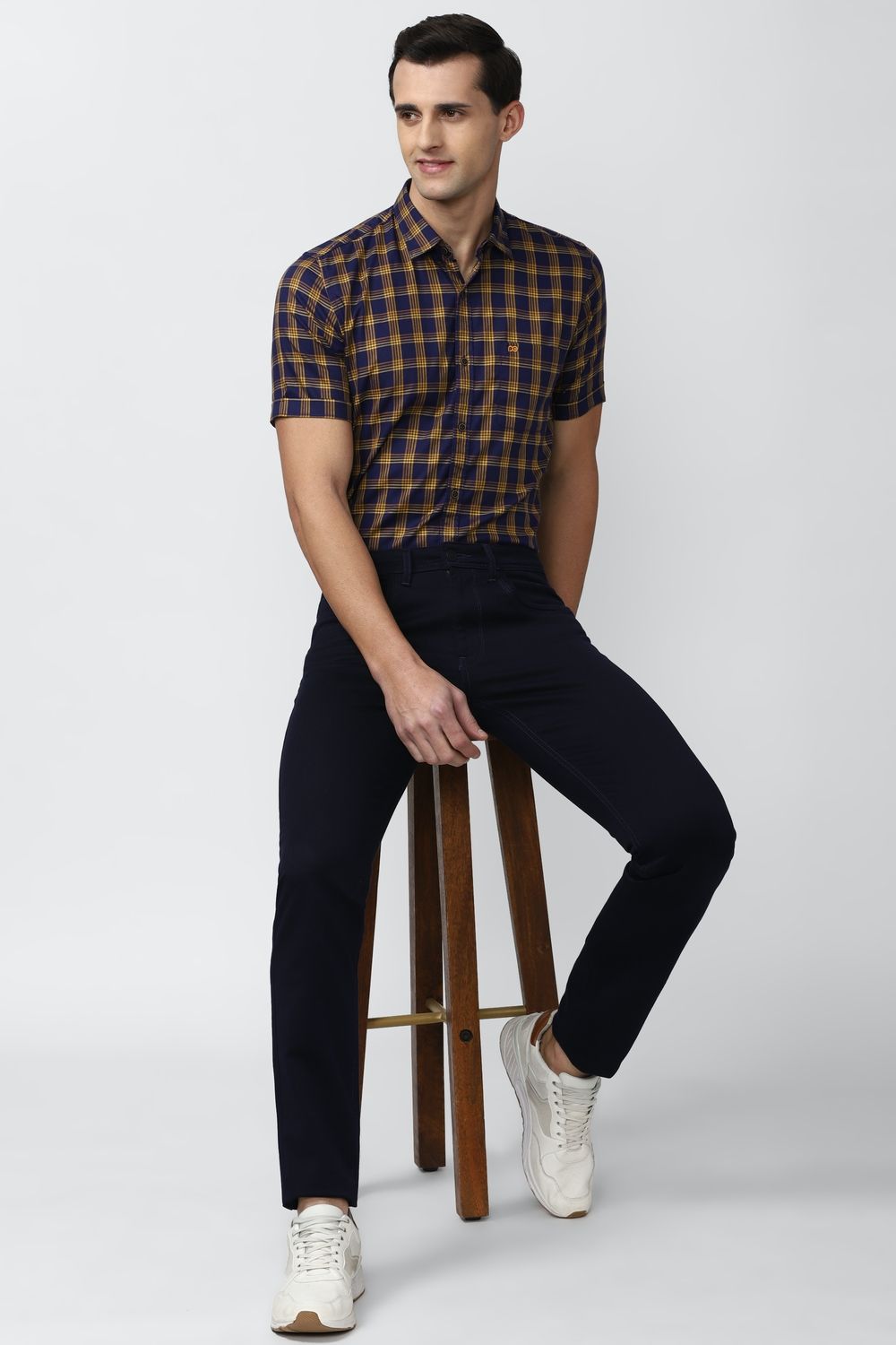 Men Multi Slim Fit Check Half Sleeves Casual Shirt