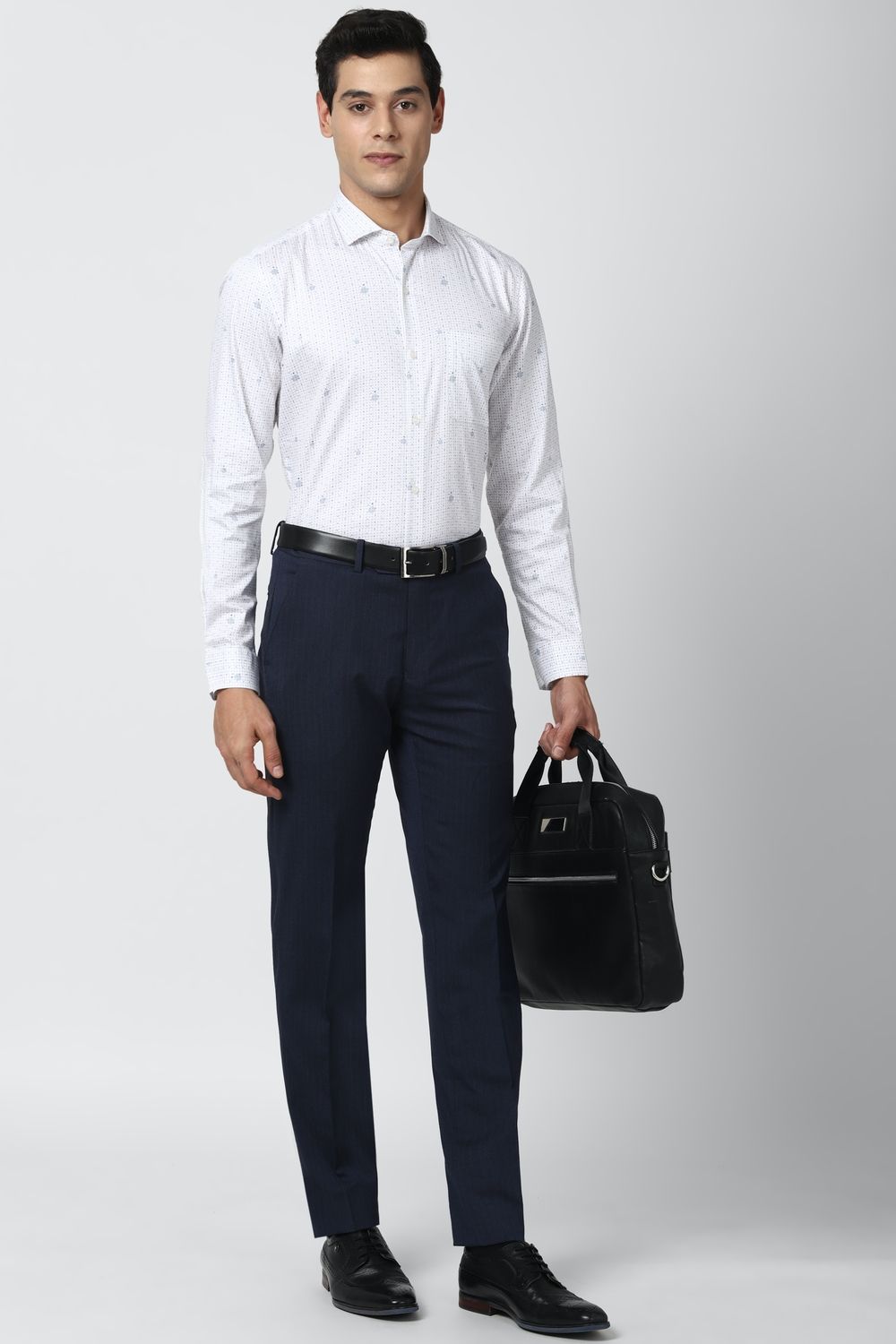 Men White Slim Fit Formal Full Sleeves Formal Shirt