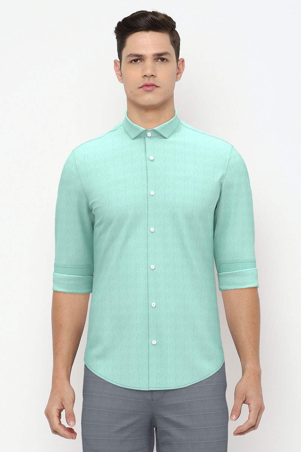 Men Blue Athletic Fit Formal Full Sleeves Formal Shirt