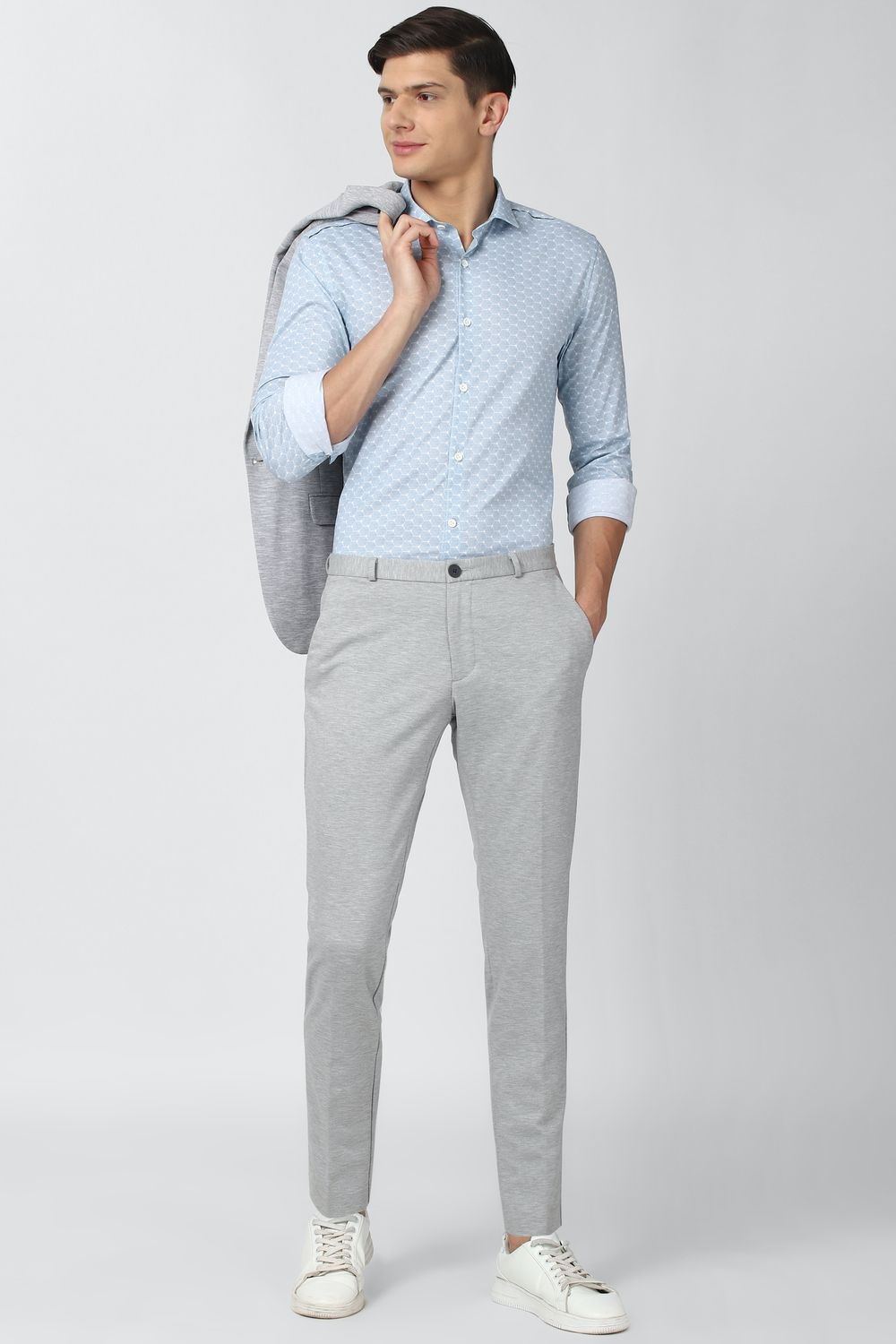 Men Blue Athletic Fit Formal Full Sleeves Formal Shirt