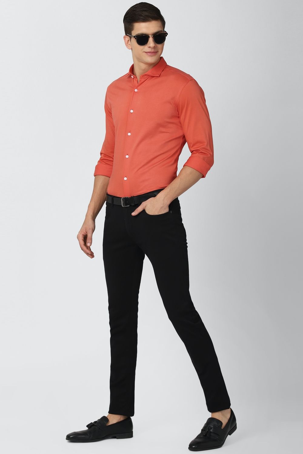 Men Red Athletic Fit Formal Full Sleeves Formal Shirt