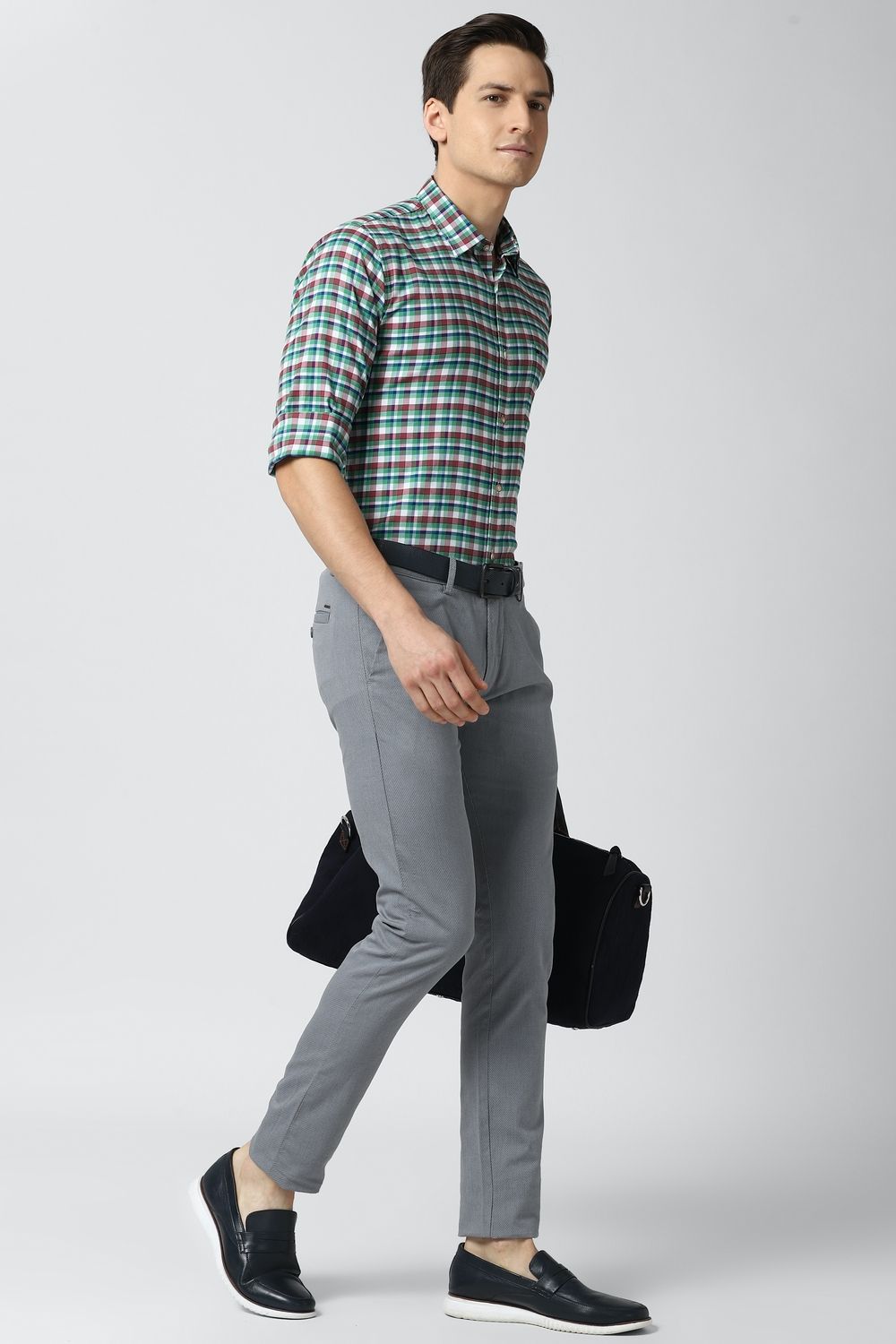 Men Multi Slim Fit Check Full Sleeves Casual Shirt