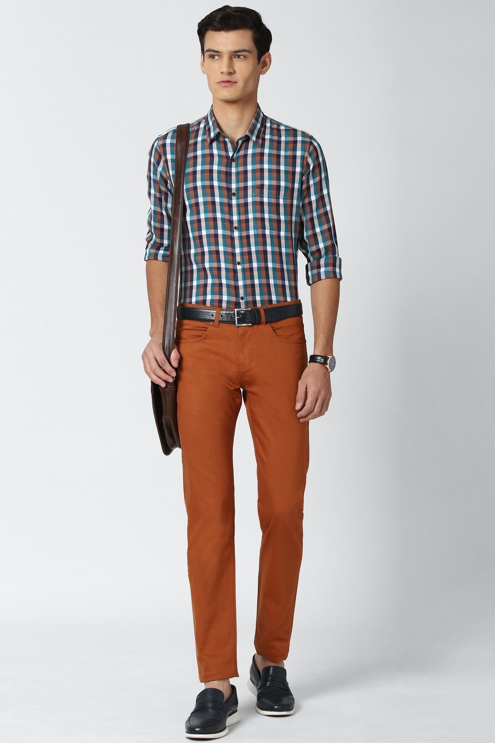 Men Multi Slim Fit Check Full Sleeves Casual Shirt