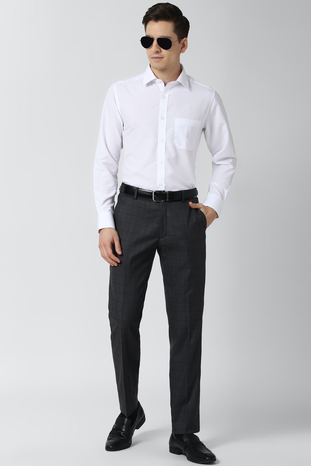 Men White Regular Fit Formal Full Sleeves Formal Shirt