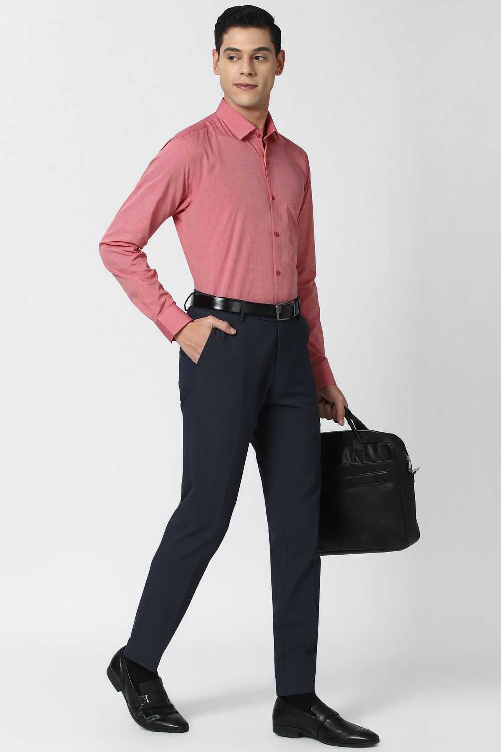 Men Red Regular Fit Formal Full Sleeves Formal Shirt
