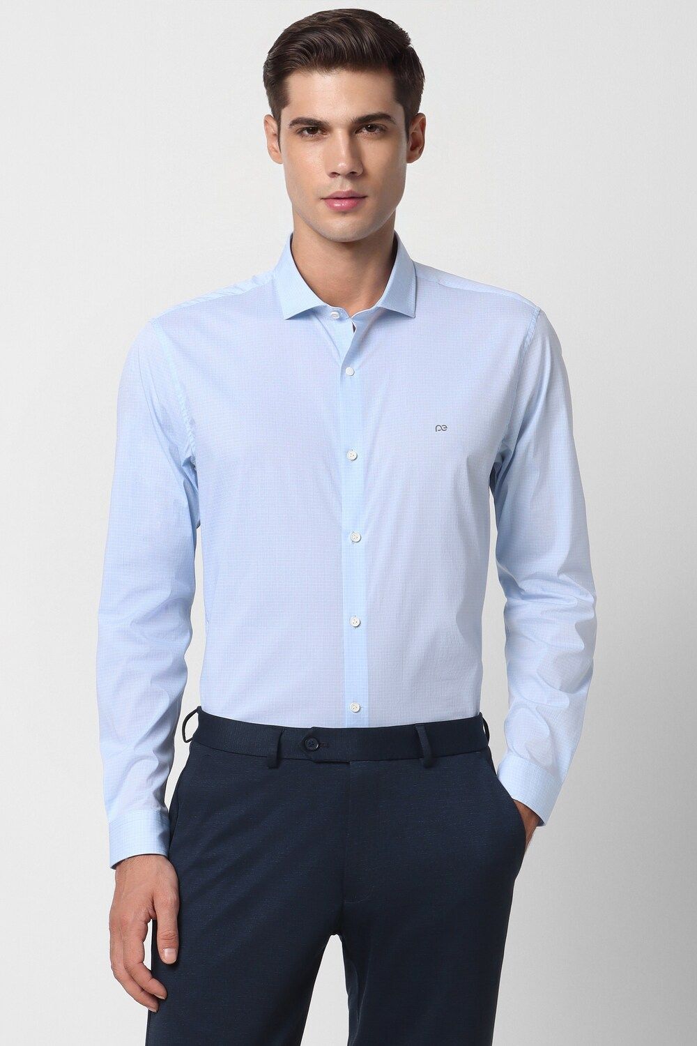 Men Blue Super Slim Fit Formal Full Sleeves Formal Shirt