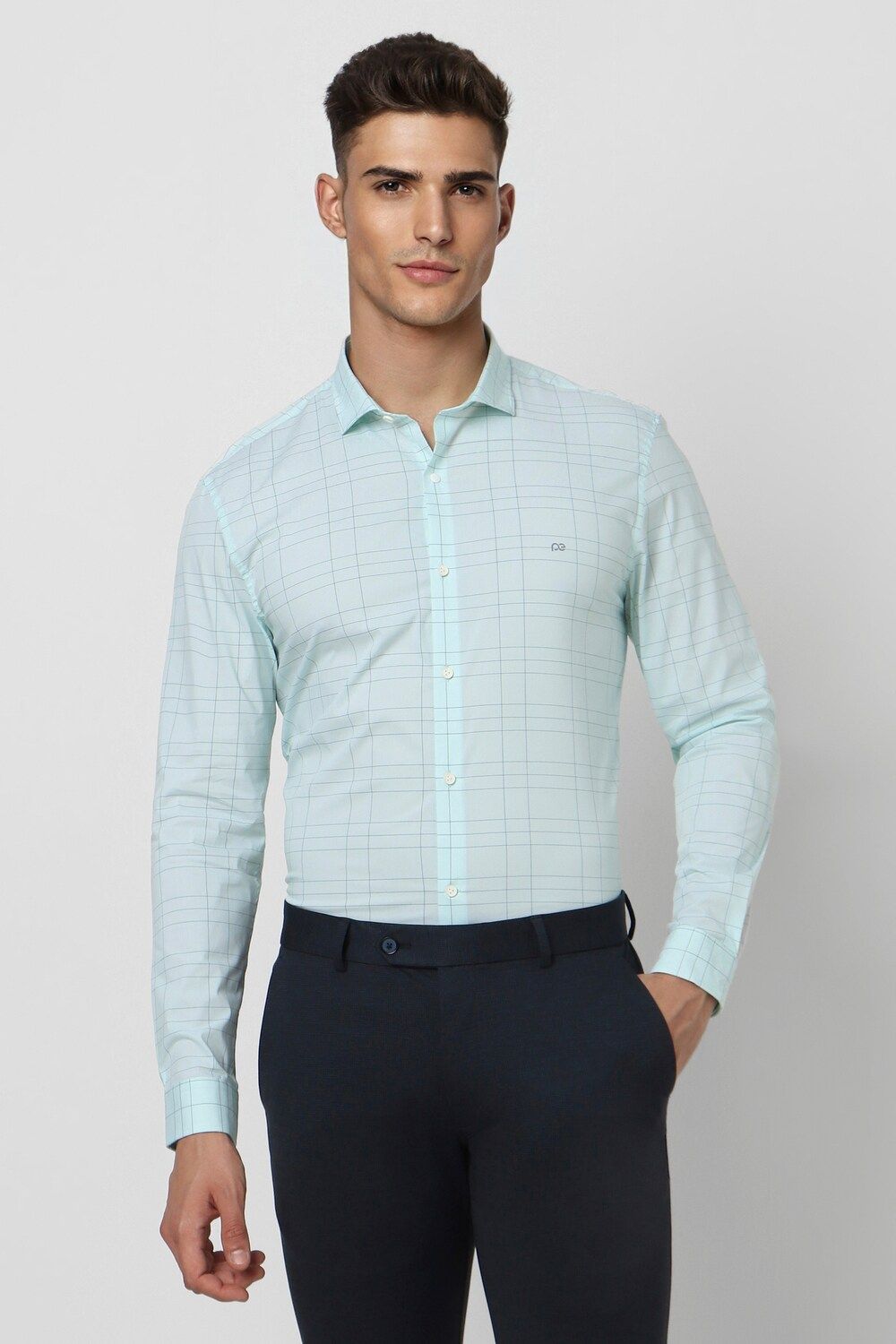 Men Blue Super Slim Fit Formal Full Sleeves Formal Shirt