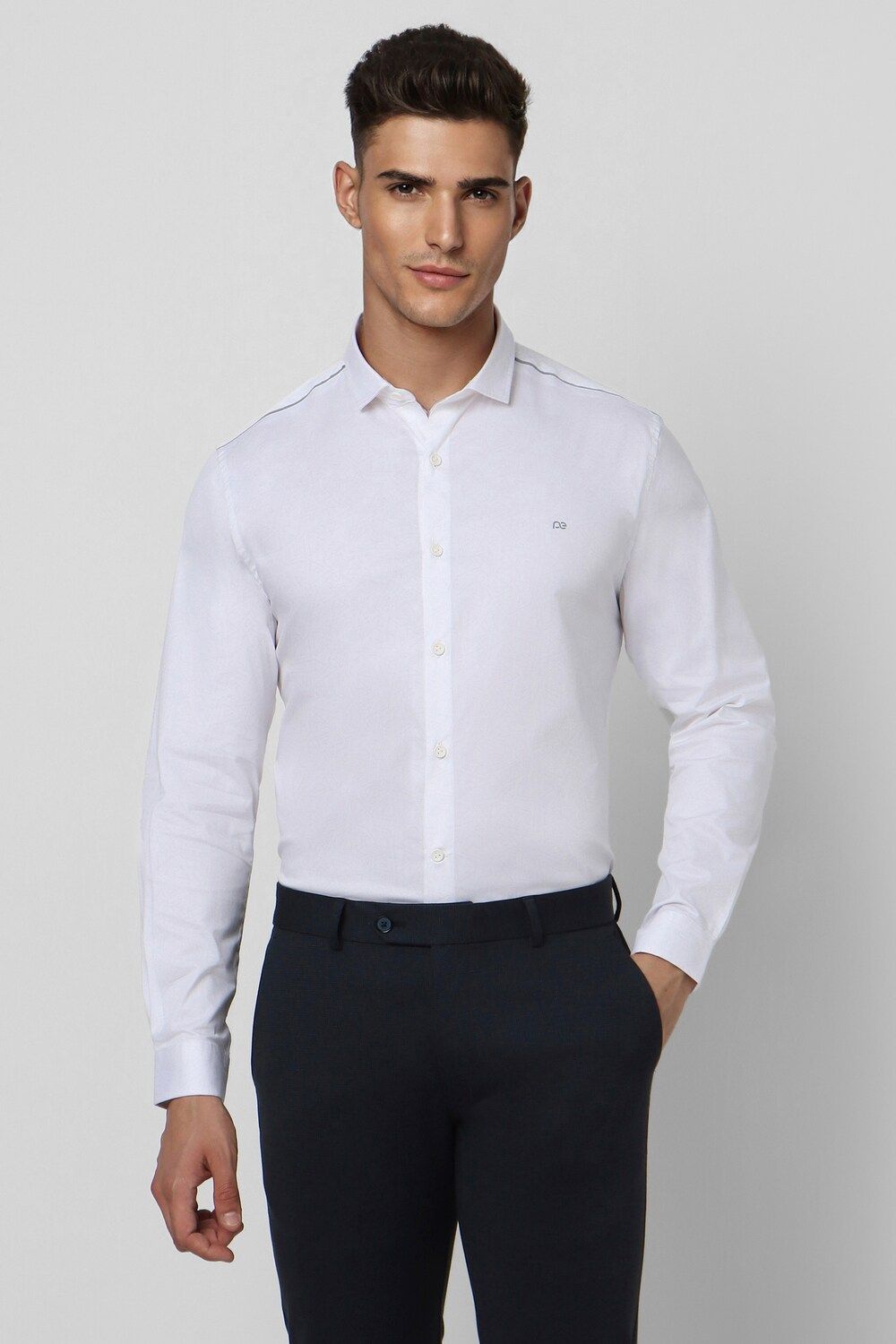 Men White Super Slim Fit Formal Full Sleeves Formal Shirt