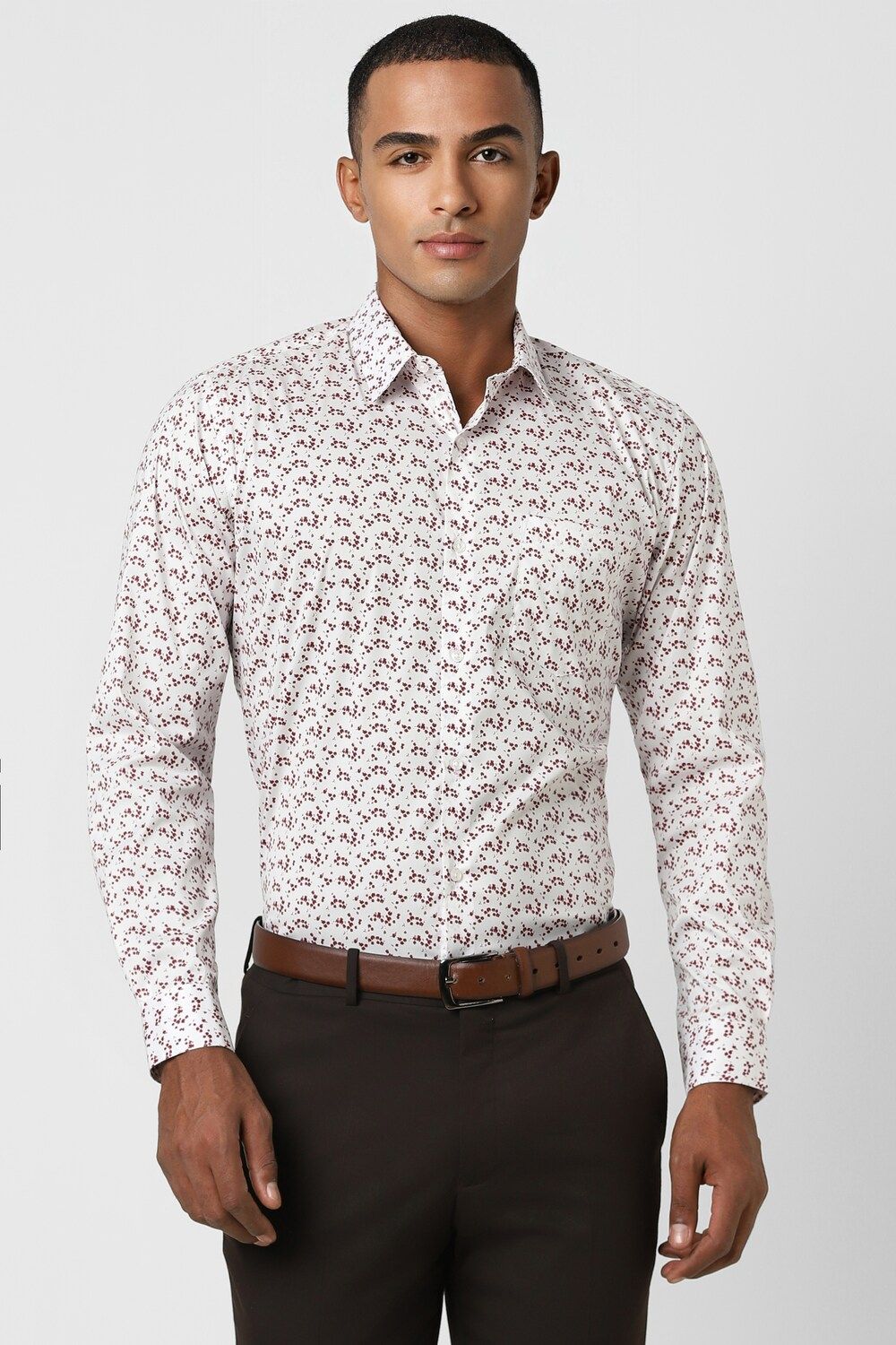 Men White Regular Fit Formal Full Sleeves Formal Shirt