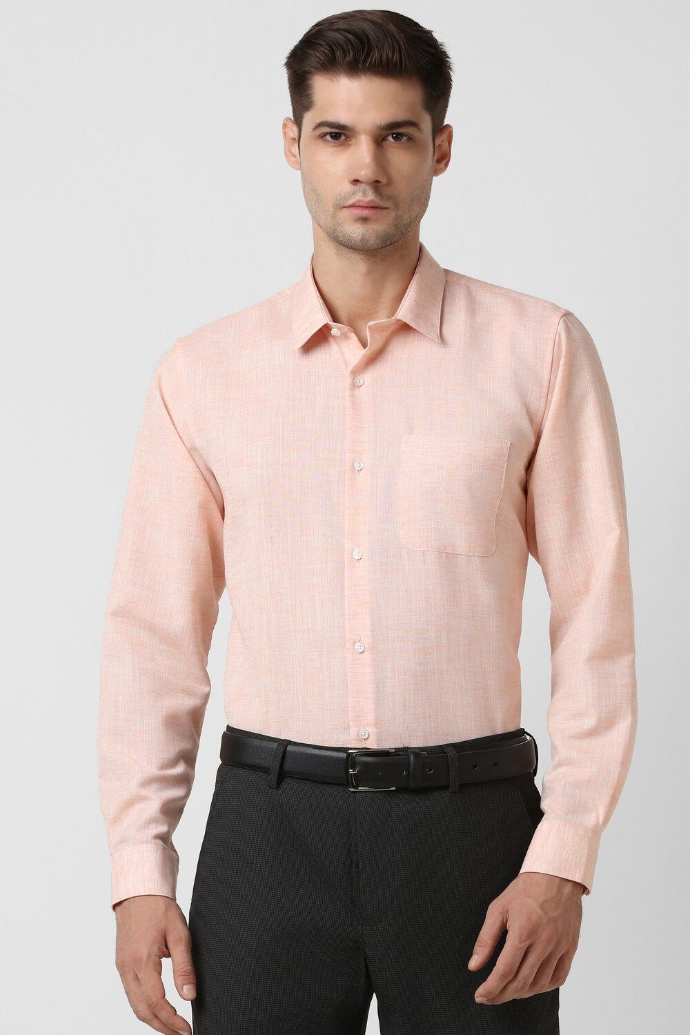 Men Pink Slim Fit Formal Full Sleeves Formal Shirt