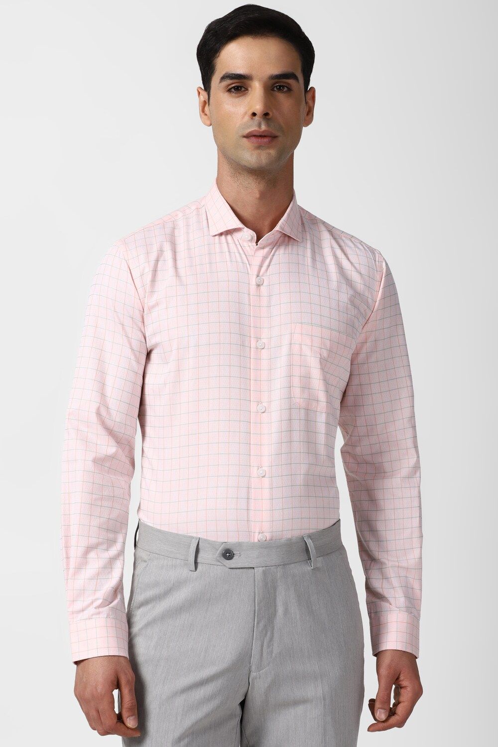 Men Pink Slim Fit Formal Full Sleeves Formal Shirt