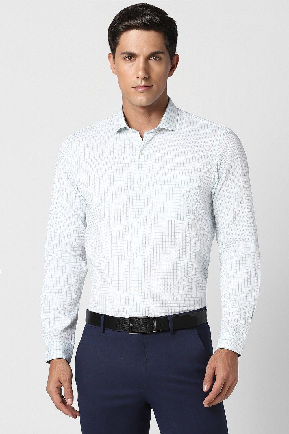 Men White Regular Fit Formal Full Sleeves Formal Shirt