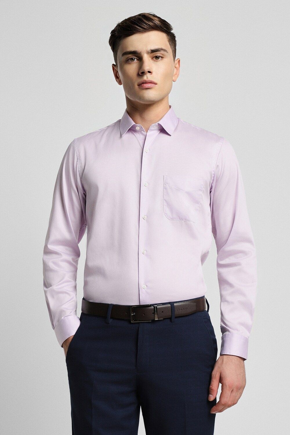 Men Pink Slim Fit Formal Full Sleeves Formal Shirt