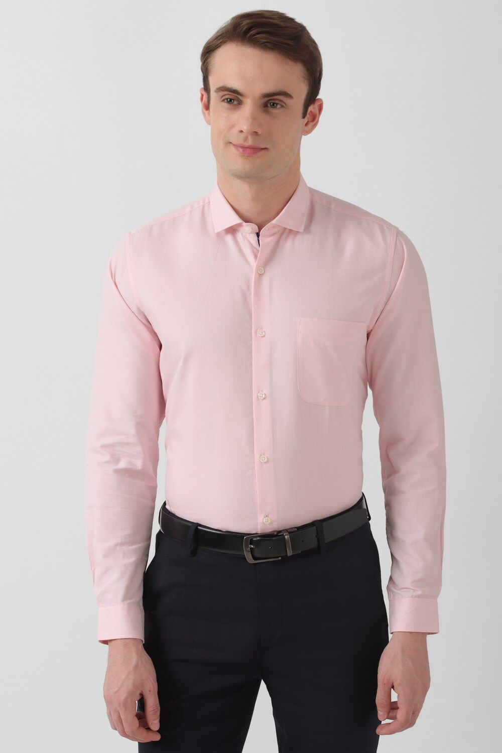 Men Pink Slim Fit Formal Full Sleeves Formal Shirt