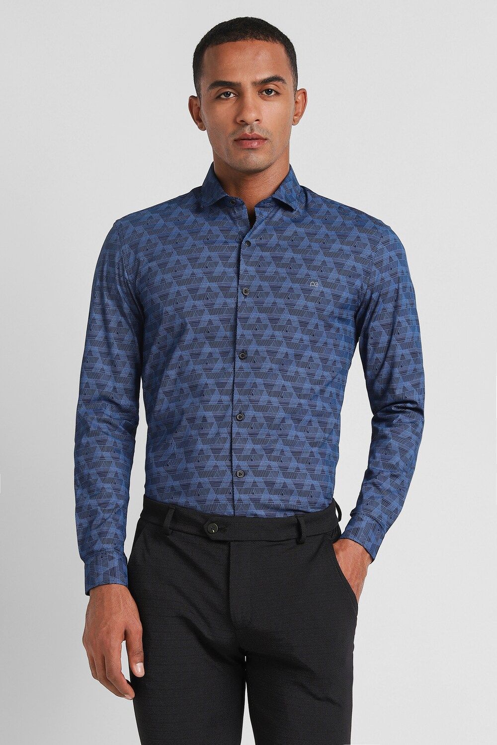 Men Blue Super Slim Fit Formal Full Sleeves Formal Shirt