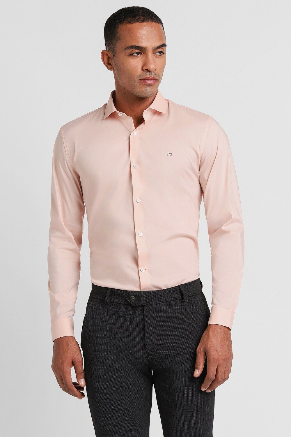 Men Peach Super Slim Fit Formal Full Sleeves Formal Shirt
