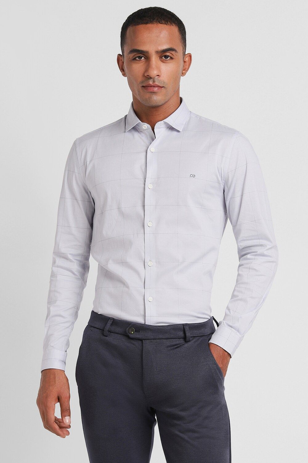 Men Grey Super Slim Fit Formal Full Sleeves Formal Shirt