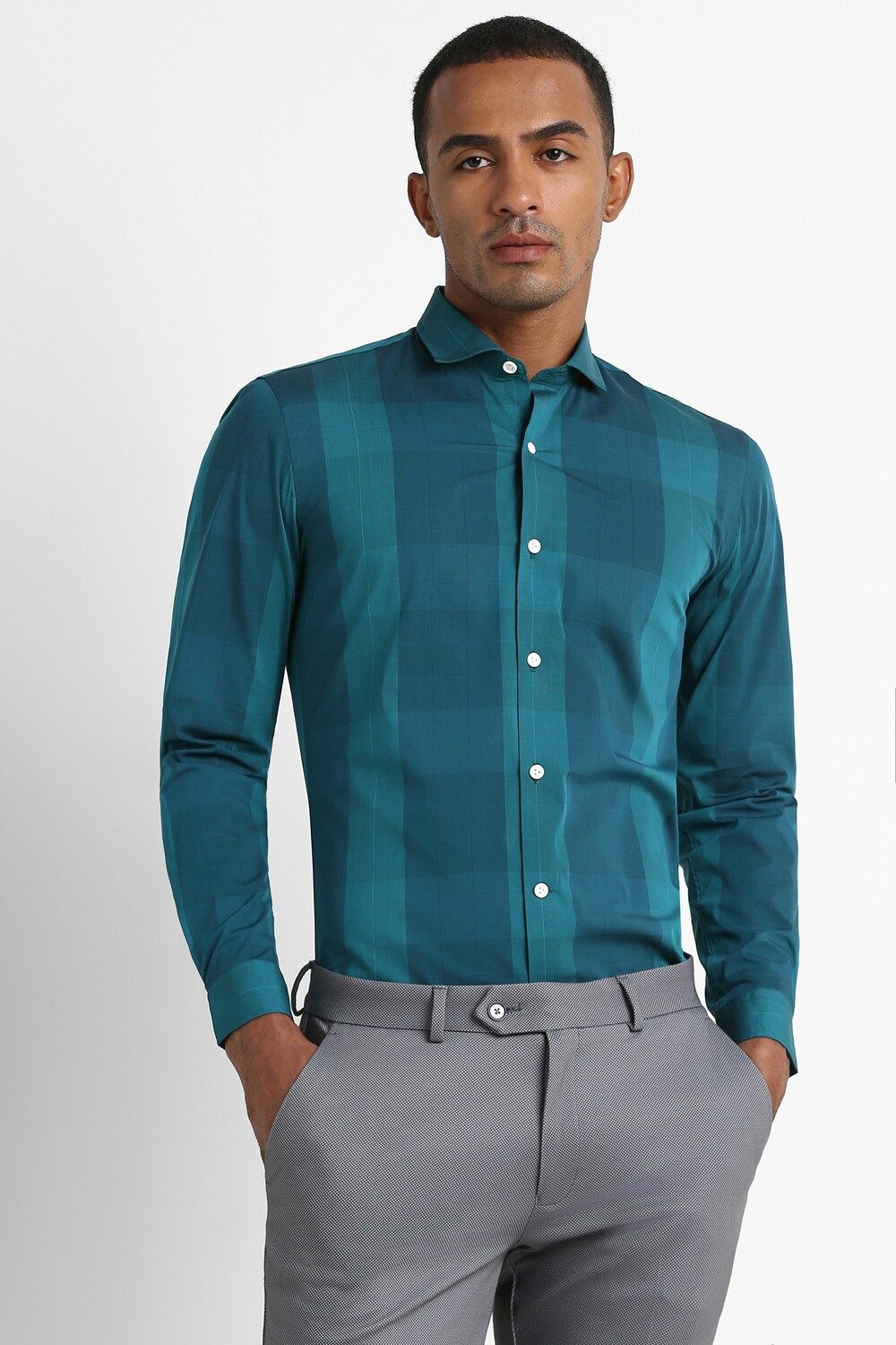 Men Blue Super Slim Fit Formal Full Sleeves Formal Shirt