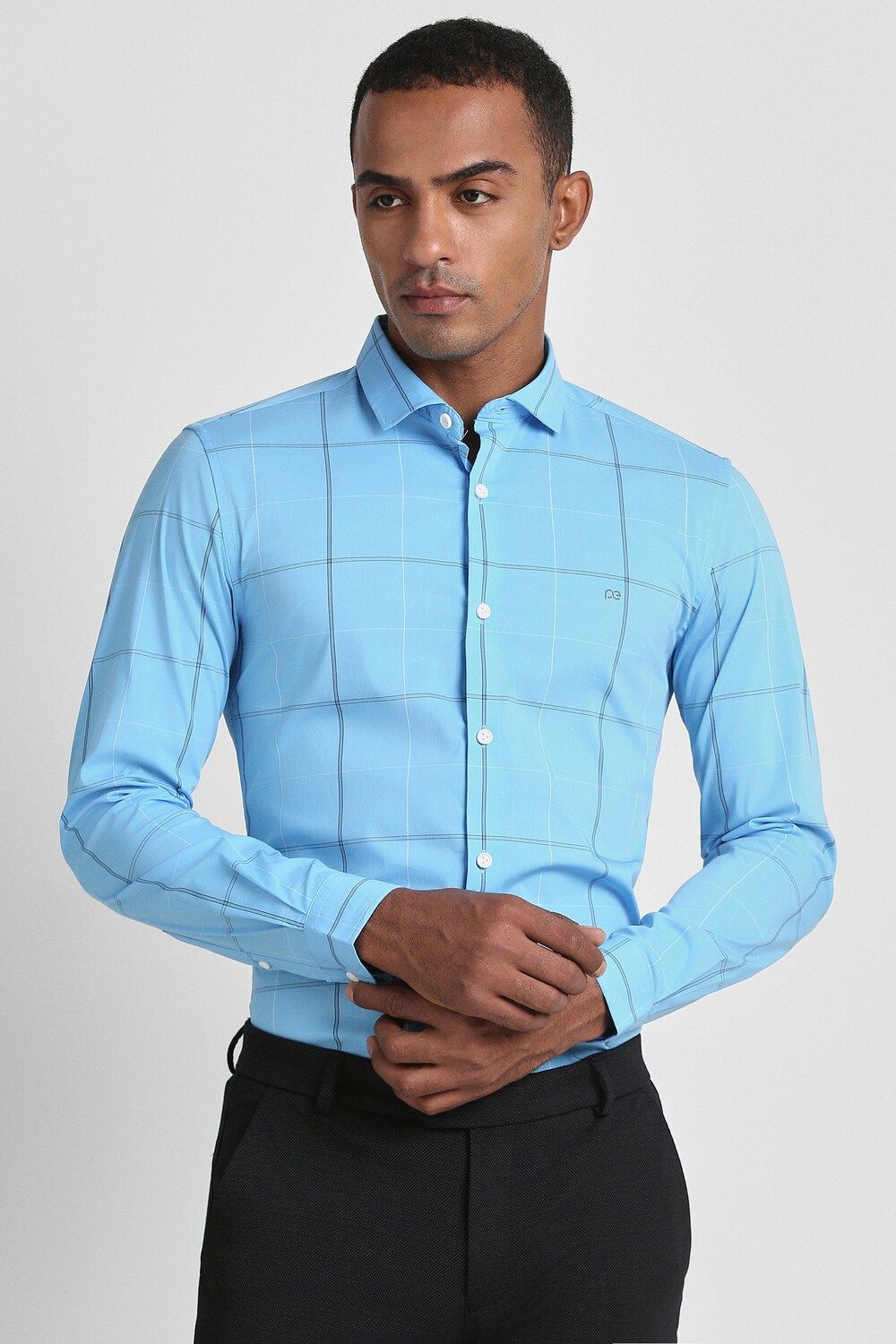 Men Blue Super Slim Fit Perform Formal Shirt