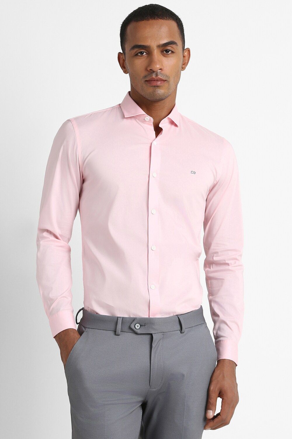 Men Pink Super Slim Fit Formal Full Sleeves Formal Shirt
