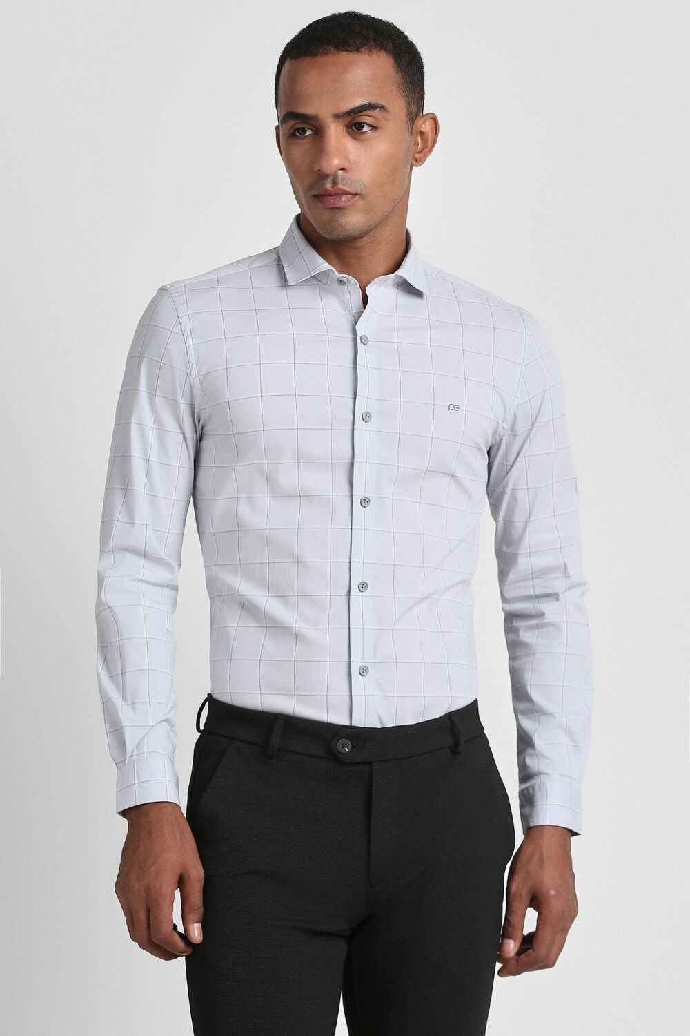 Men Grey Super Slim Fit Formal Full Sleeves Formal Shirt