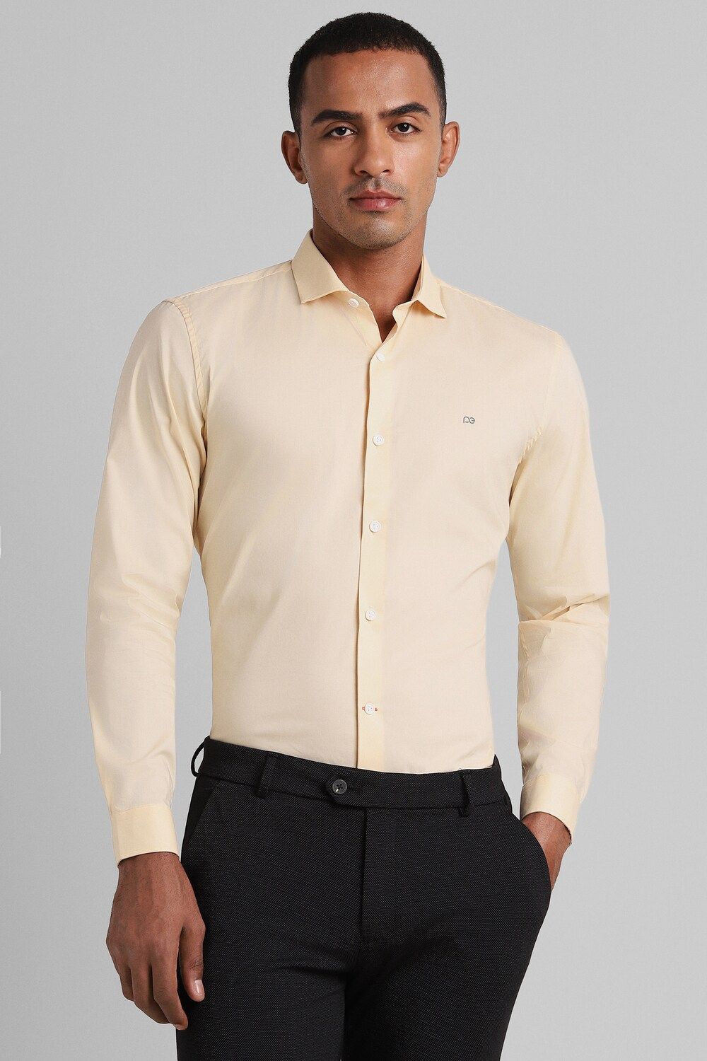 Men Yellow Super Slim Fit Formal Full Sleeves Formal Shirt