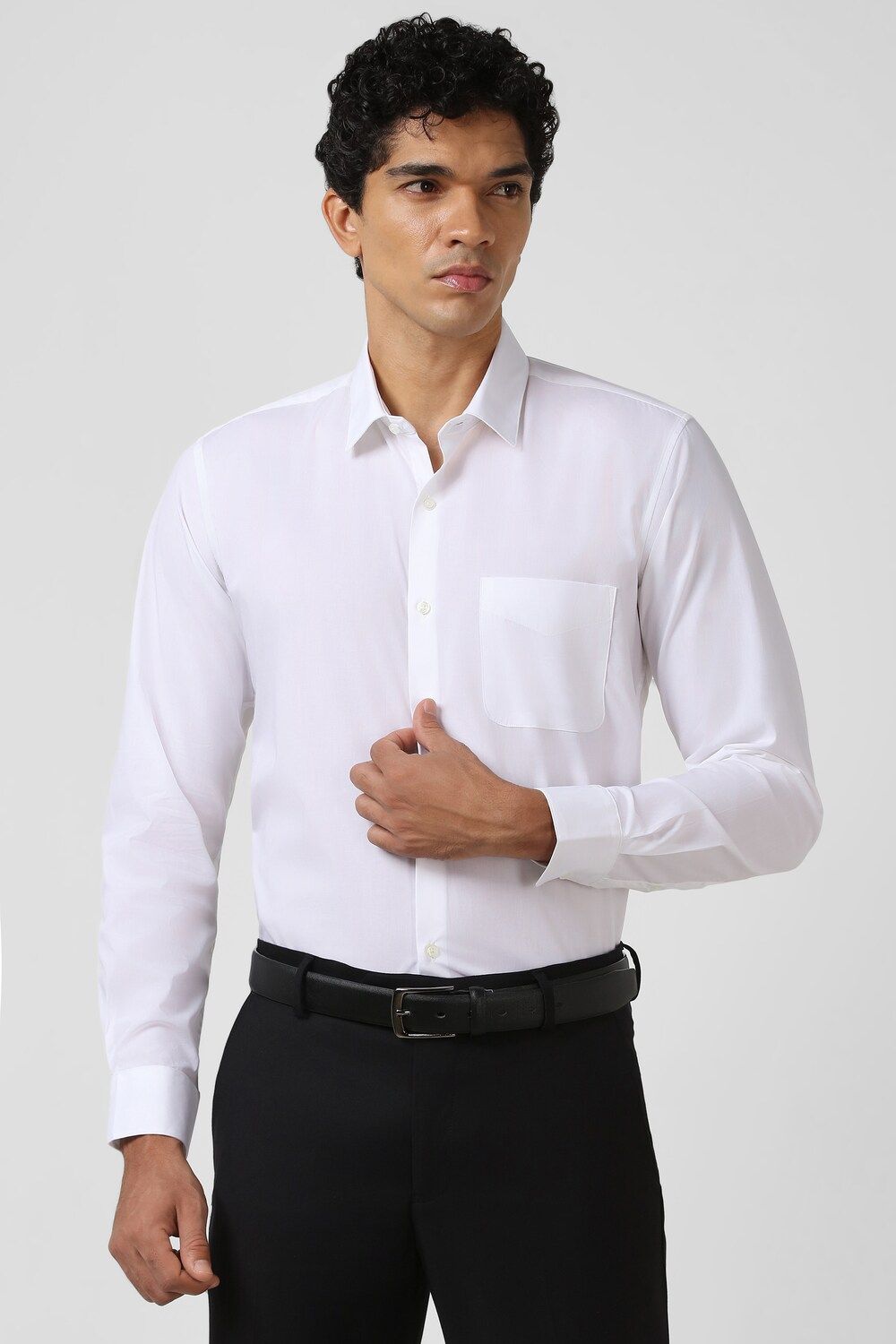 Men White Regular Fit Formal Full Sleeves Formal Shirt