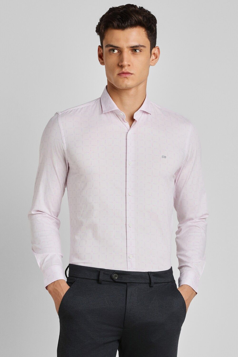 Men Pink Super Slim Fit Formal Full Sleeves Formal Shirt