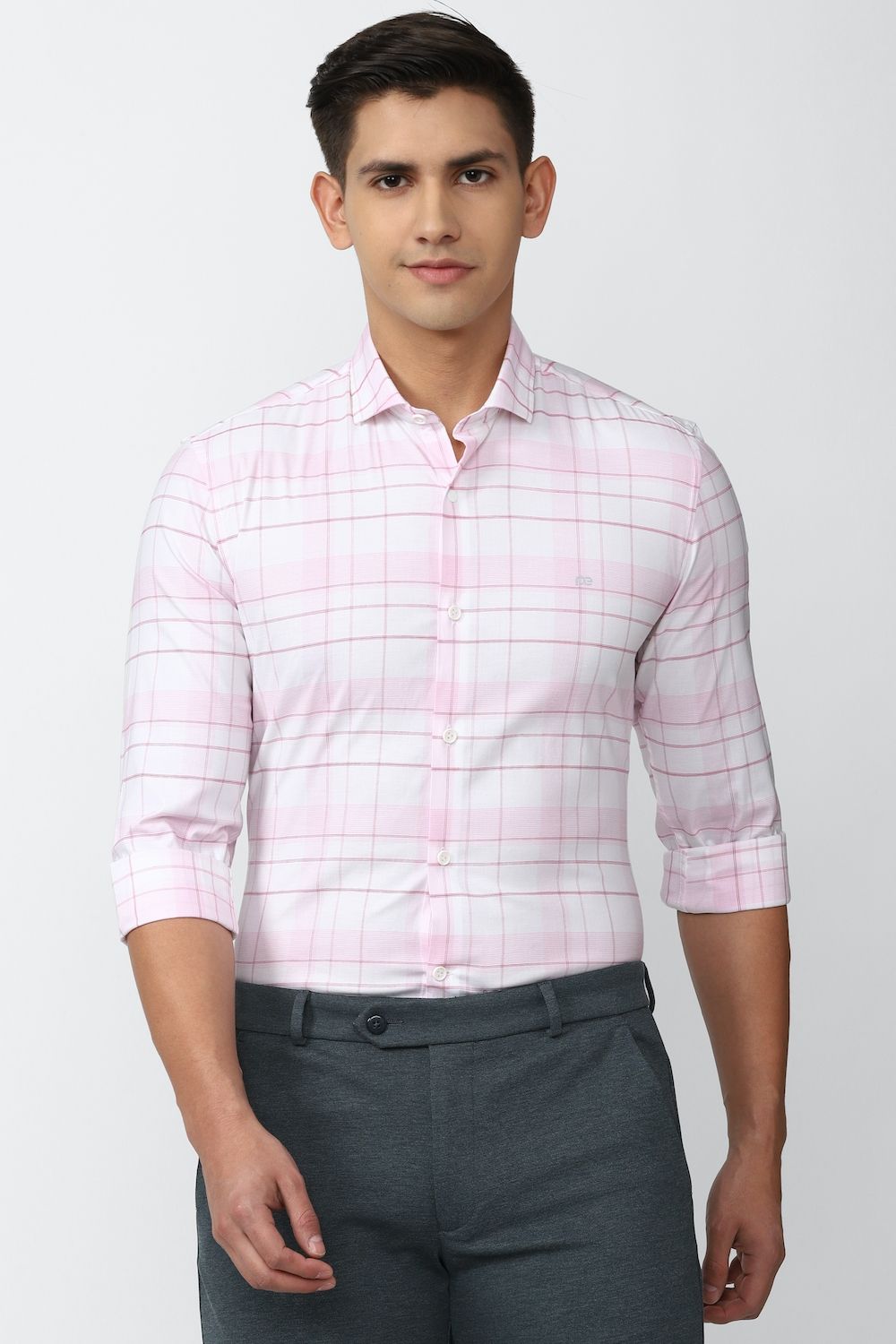 Men Pink Super Slim Fit Formal Full Sleeves Formal Shirt