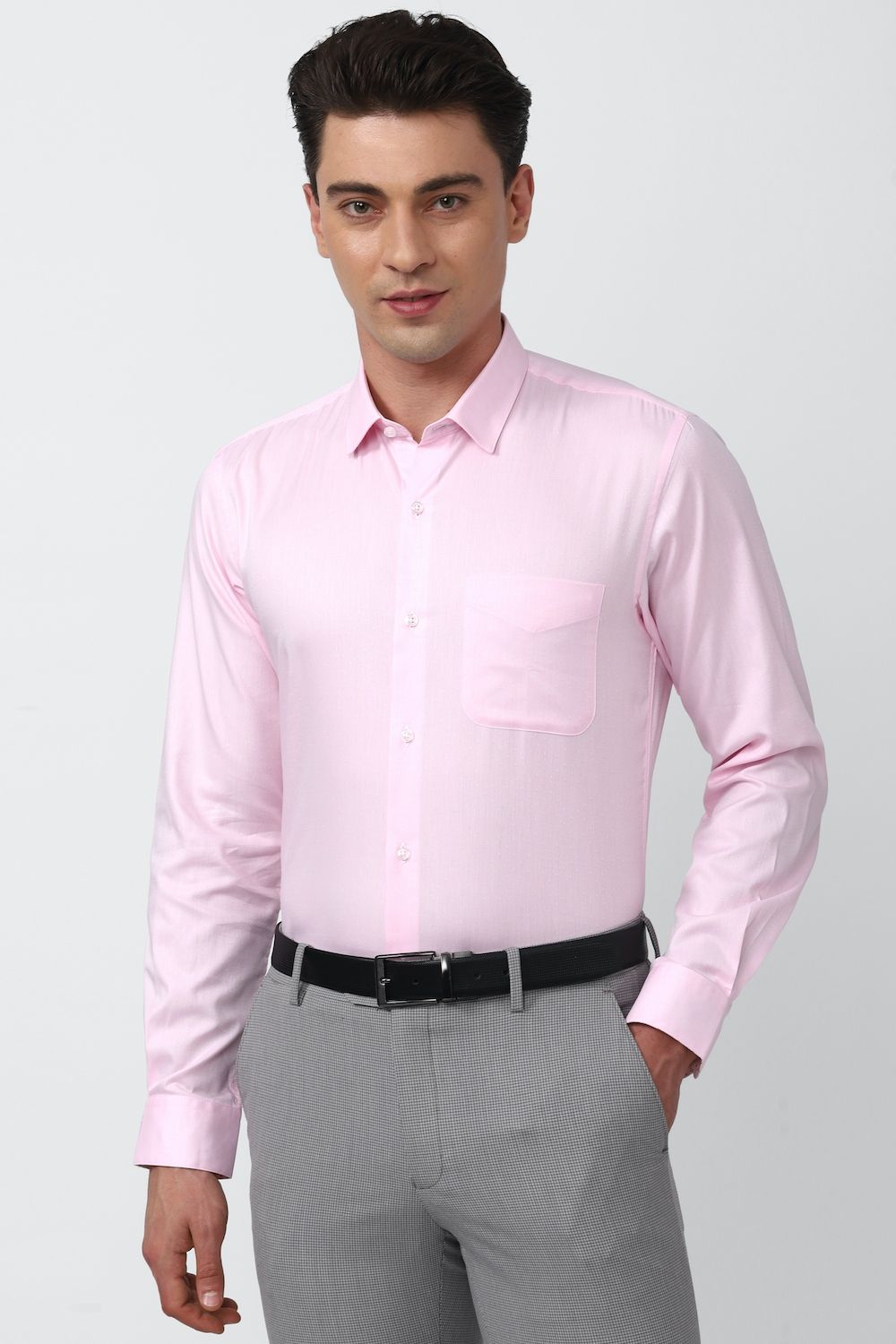 Men Pink Slim Fit Formal Full Sleeves Formal Shirt