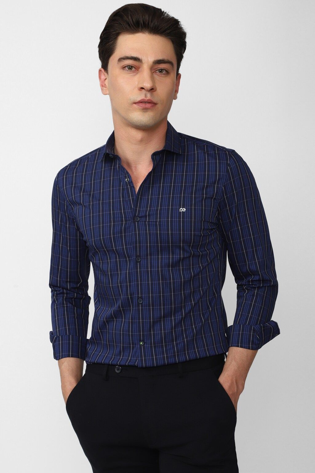 Men Blue Super Slim Fit Formal Full Sleeves Formal Shirt