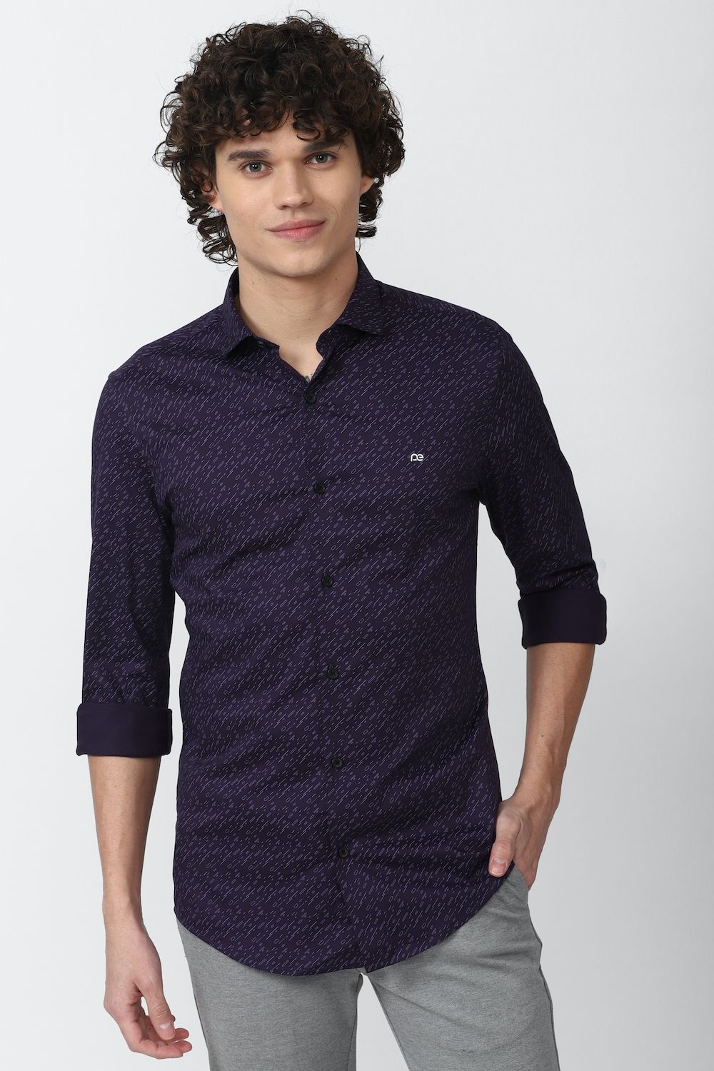 Men Purple Super Slim Fit Formal Full Sleeves Formal Shirt